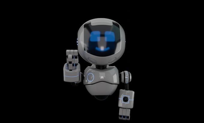 3d robotic charachter model and animate photoreal scenes