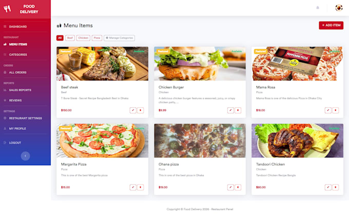 build multi restaurant online food ordering website commission business