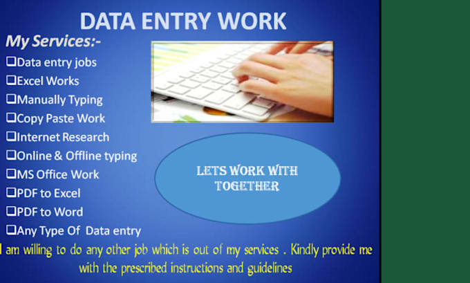 convert pdf to word, data entry, copy typing etc