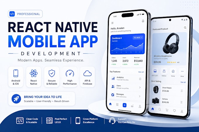 develop react native mobile app for android and ios