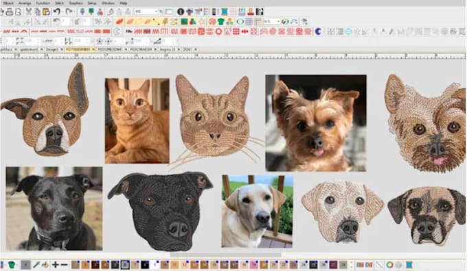 do create embroidery digitizing your dog, cat, and pet face