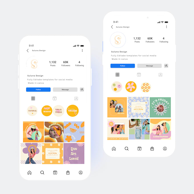 create social media posts, template on canva or illustrator