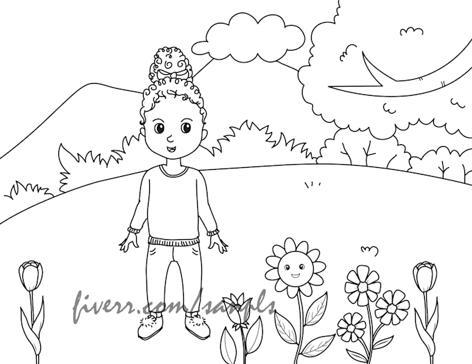 illustrate cartoon coloring pages for children
