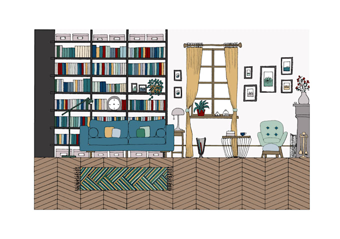 draw an unique illustration of your interior