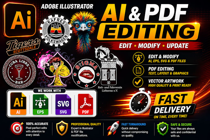 edit, modify or fix adobe illustrator ai, eps and PDF files