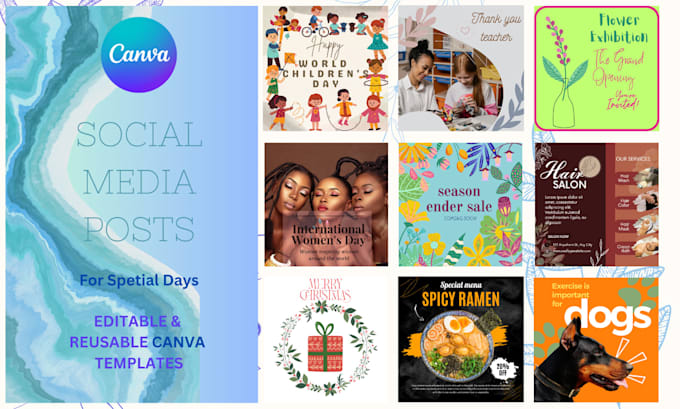 Make you any kind of social media posts using canva by Sherindil | Fiverr