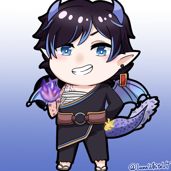 draw a cute chibi character for icon and streaming