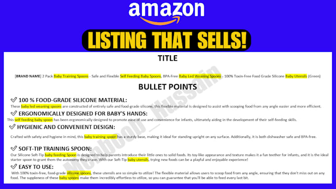 write amazon listing, highly converting SEO amazon product description