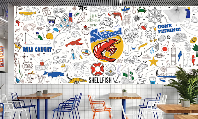 do doodle wall art for home, office and restaurant