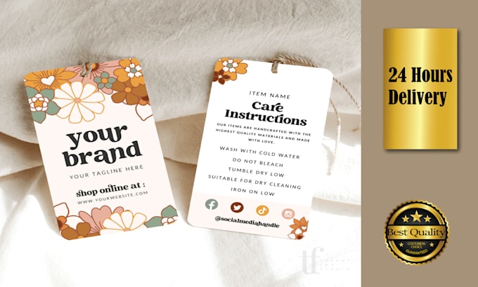Design clothing tag and hang tag clothing label by Momina952 | Fiverr