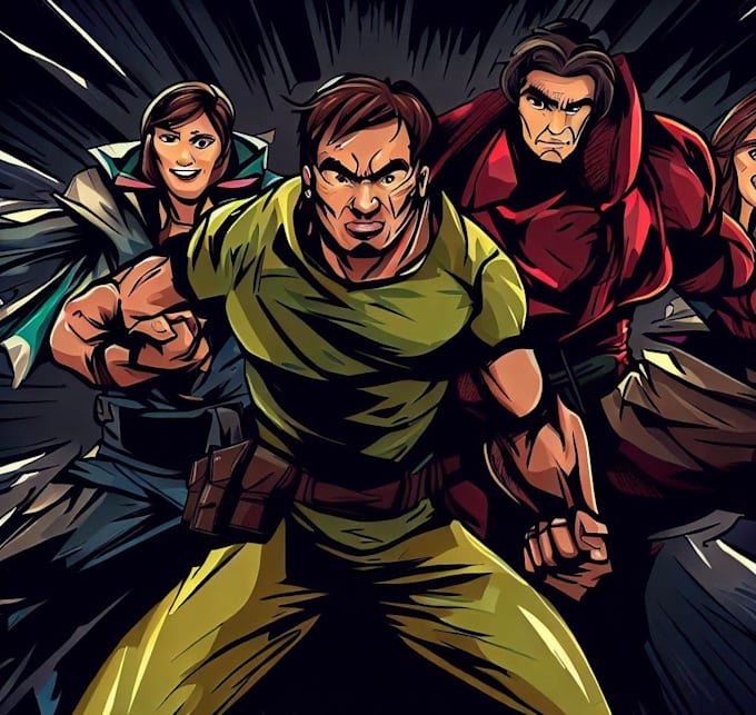 make comic book page and custom illustration