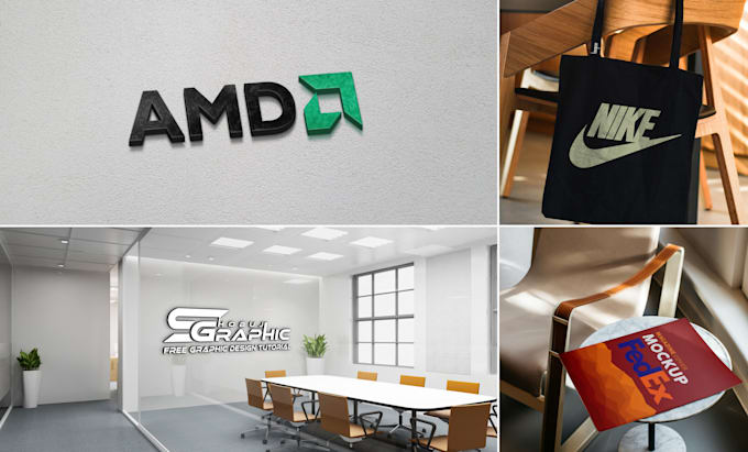 do your logo into 3d realistic mockup design
