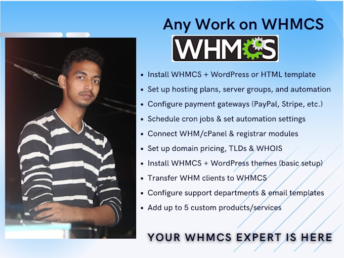 setup and fix issues on whmcs website