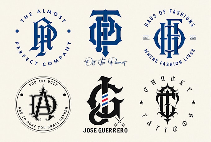design hand drawn monogram logo