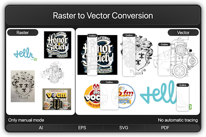 do professional manual vector tracing of your logo or image