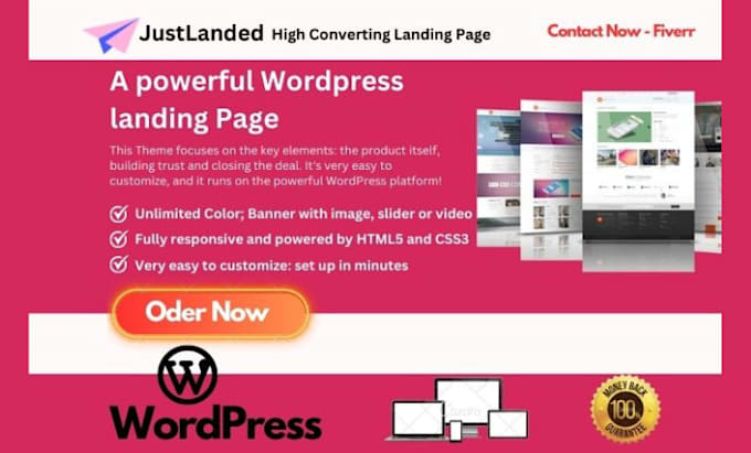 create a responsive wordpress website or landing page with elementor pro