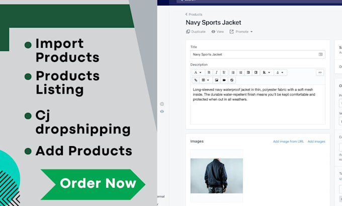 upload import or add product listing for ecommerce and shopify store
