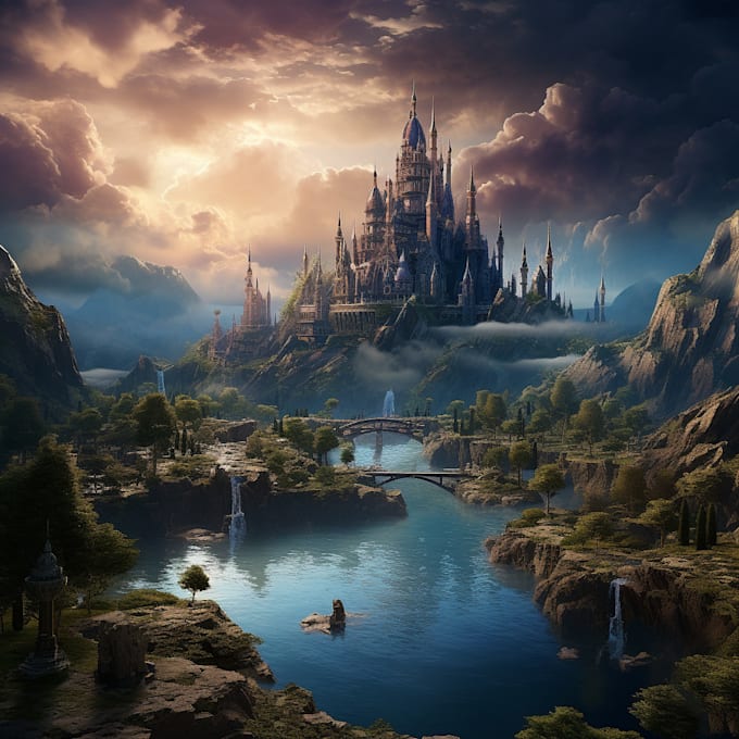 create fantasy background and landscape