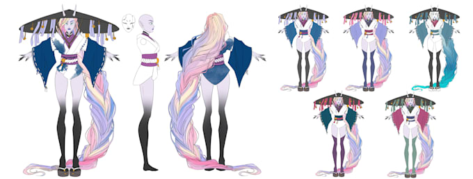 design custom 2d character with reference sheet