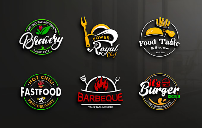 bbq, coffee, bar, bakery, food, restaurant logo design