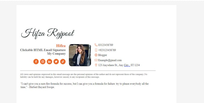 make a clickable HTML email signature