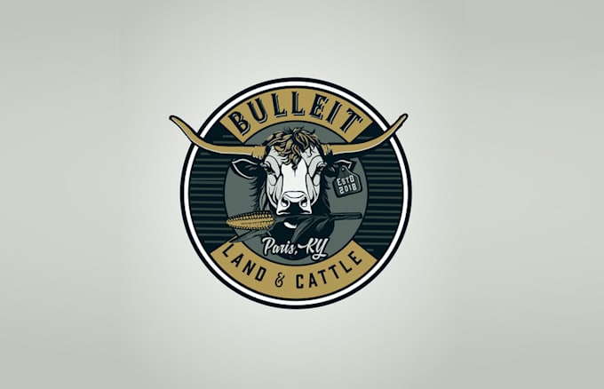 cattle crop local farm logo design