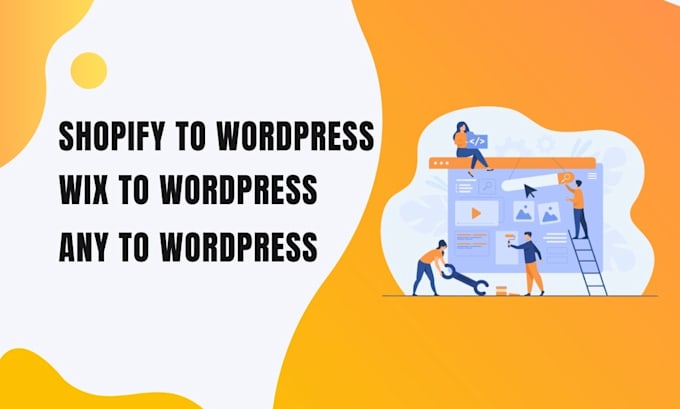 convert wix, shopify to wordpress website