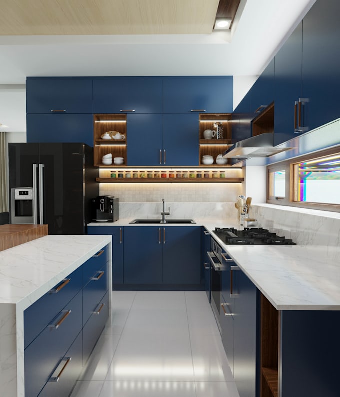 create kitchen design and render