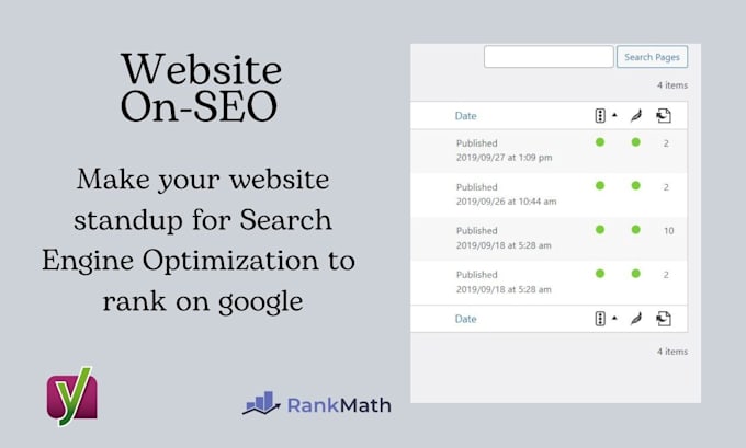 squarespace seo, shopify, wix, joomla website audit with yoast and rank math