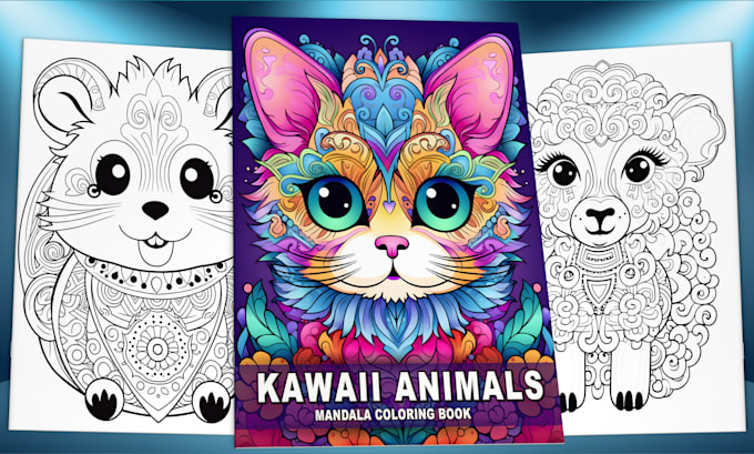 design a adult animals mandala coloring book for KDP and etsy