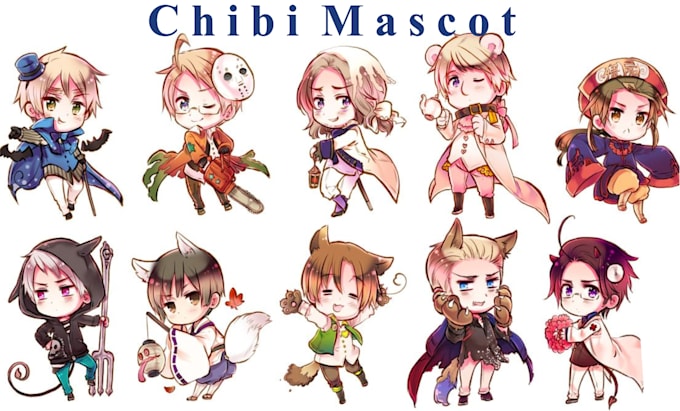 Draw amazing chibi mascot chibi character with cute mascot by Neyon ...