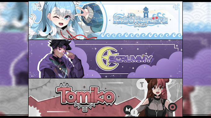 create a banner for vtuber, streamer