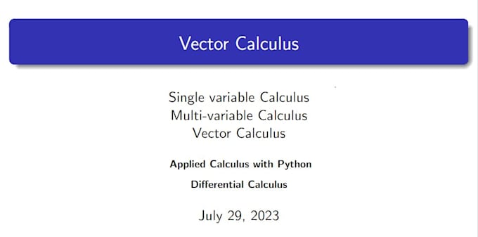 Be your tutor in vector calculus and mathematics by Ali_zaib10 | Fiverr