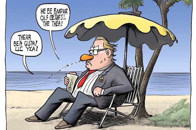 create professional editorial and political cartoon