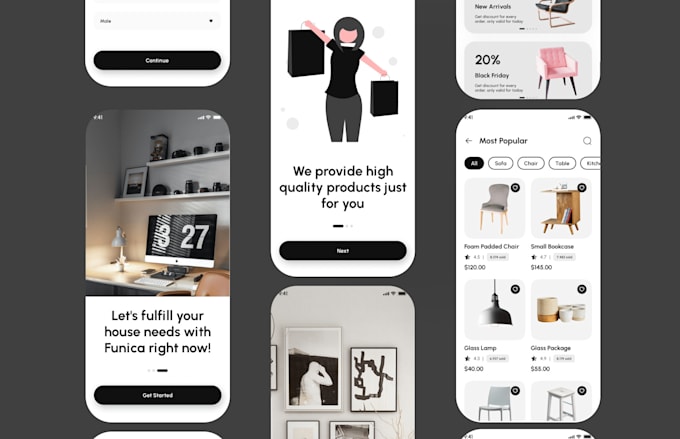 Do modern mobile app and web ui ux design in figma by Ui_girl12 | Fiverr
