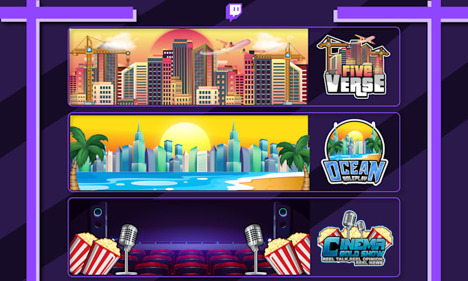 design youtube, twitch banner or header with gaming logo