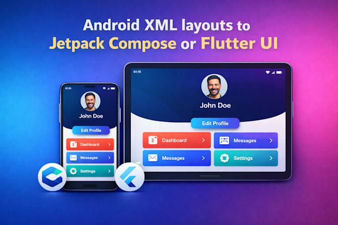 convert android XML layouts to jetpack compose or flutter UI