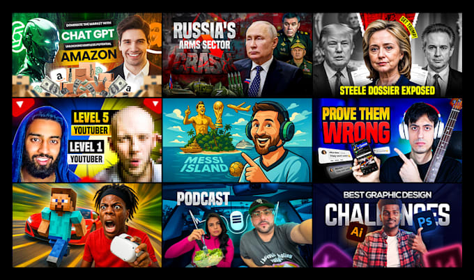 design a custom youtube thumbnail for any niche