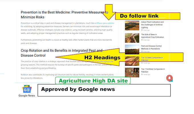 do agriculture guest post on high da and high traffic site