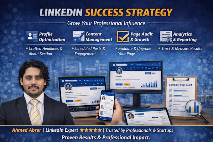 Optimize and manage you linkedin page and profile by Advocate_ahmed ...
