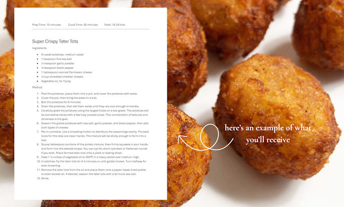 be your professional recipe writer