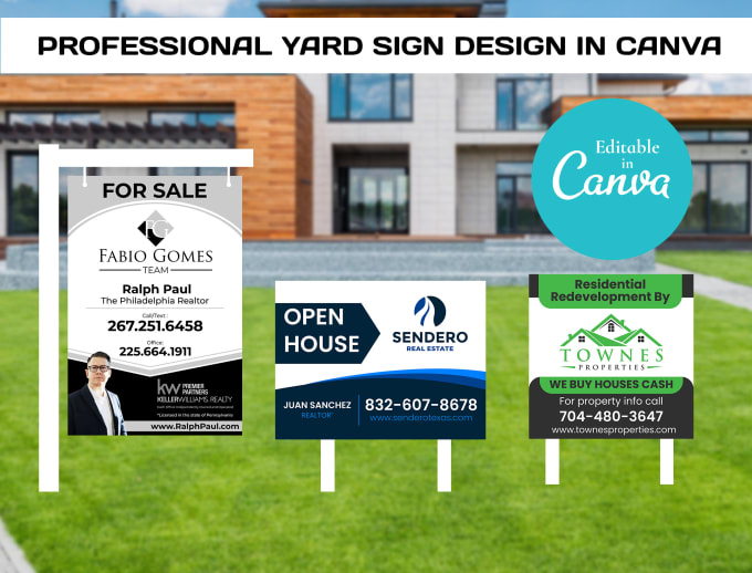 design eye catching yard sign editable in canva
