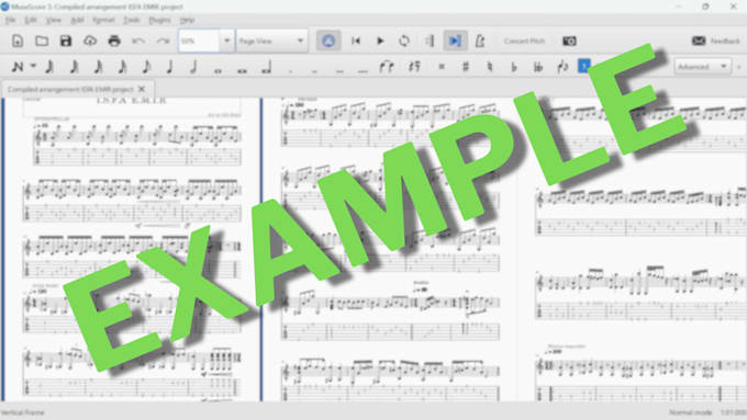 made an original guitar tabs for your selected song
