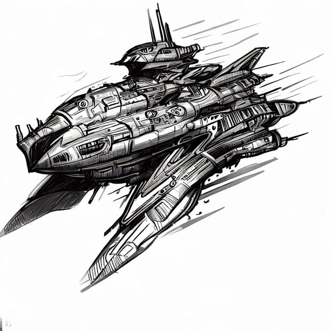 Draw you sci fi and spaceship design by Malindamorrow86 | Fiverr