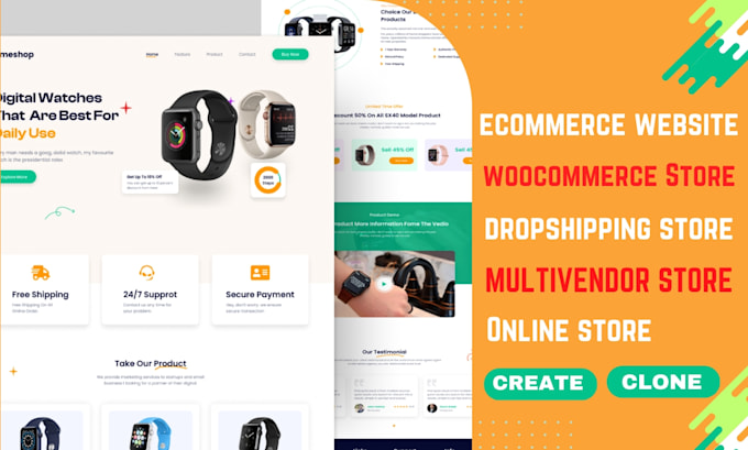 clone or create online store ,ecommerce website  with wordpress woocommerce