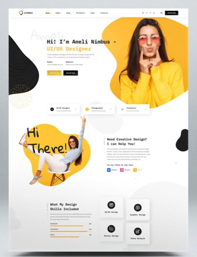 Create portfolio website for you using html css js by Aishu_designer ...