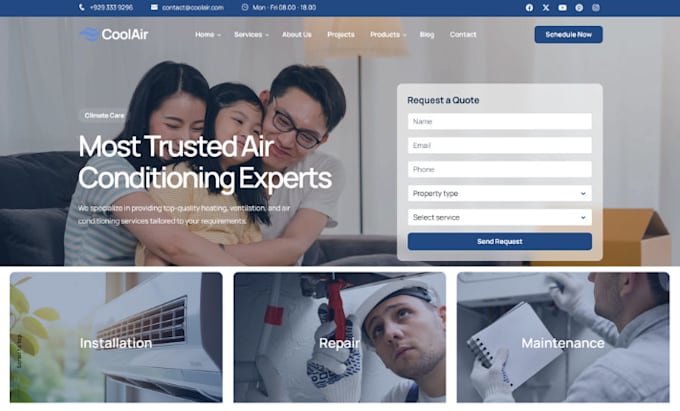 build hvac website air conditioning website handyman website