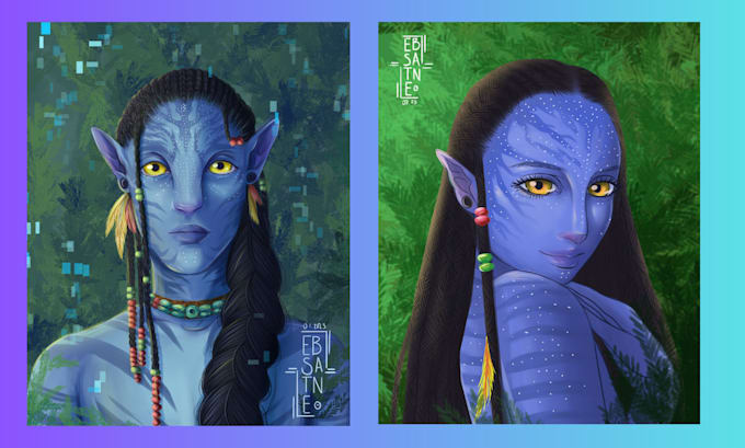 Draw you as an avatar navi by Estebanssketch | Fiverr