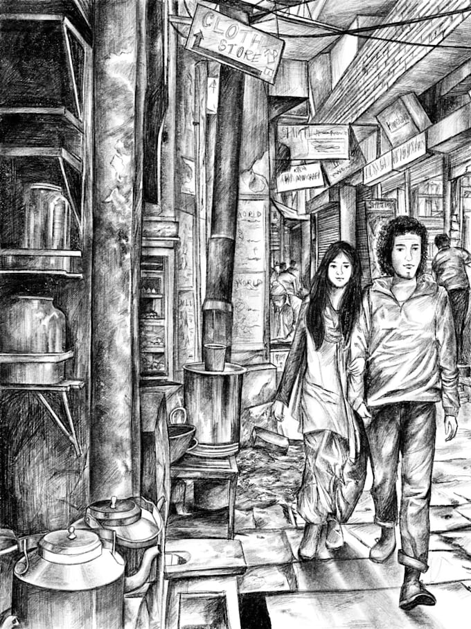 Hand draw architecture and urban design sketches by shreyasi arts fiverr