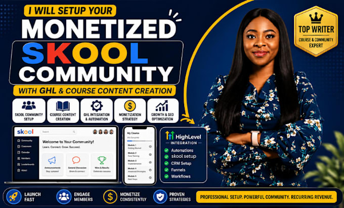 setup your monetized skool community with ghl and course content creation